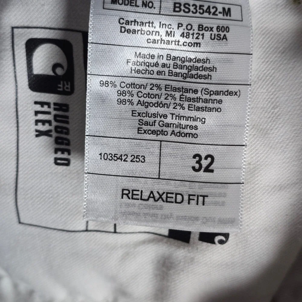 Carhartt Mens Rugged Flex Relaxed‎ Fit Canvas Cargo Work Short Tan BS3542-M 32
